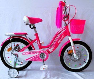 Велосипед дитячий CORSO 18" Nice NC-18712 (сталева рама, дискові гальма, дзвоник) NC-18712 фото
