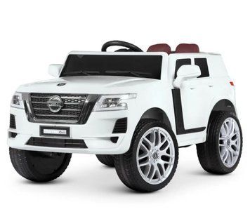 Дитячий електромобіль джип Nissan, білий M 4837EBLR-1 фото